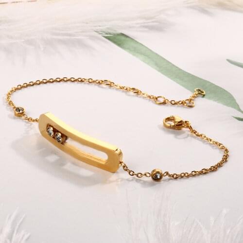 Sliding CZ Charming Chain Bracelets Bangles for Woman Man Stainless Steel Luxury Wedding Party Female Bracelet Jewellery Gift