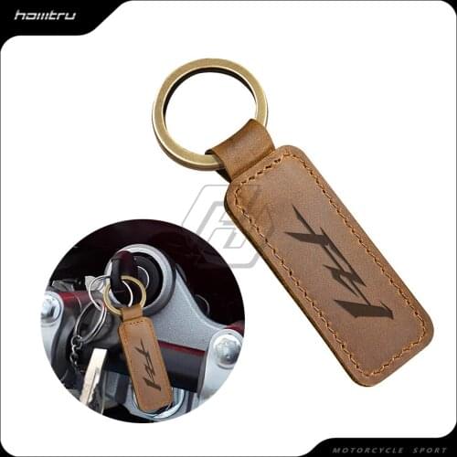 Motorcycle Cowhide Keychain Key Ring Case for Yamaha FZ1N FZ1S FZ1 Fazer GT