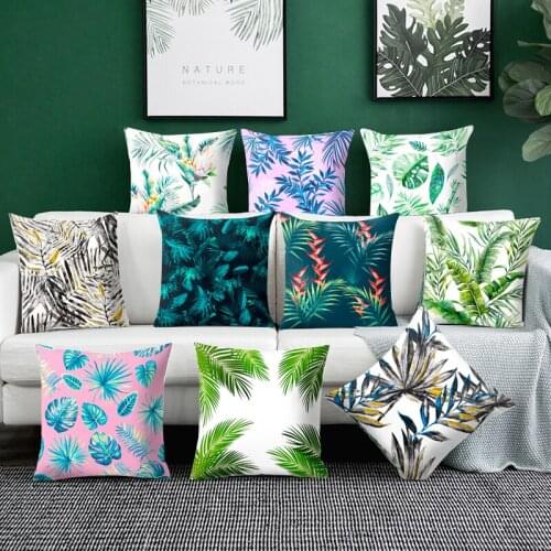 Plant Decoration Cushion Cover polyester sofa cushion cover Leaves geometry home decoration pillow case chair pillow cover
