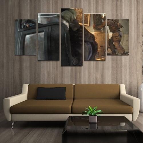 Home Decor Poster HD Pictures Prints Canvas 5 Piece Modular Rainbow Six Siege Tom Clancys Game Living Room Decorative Painting