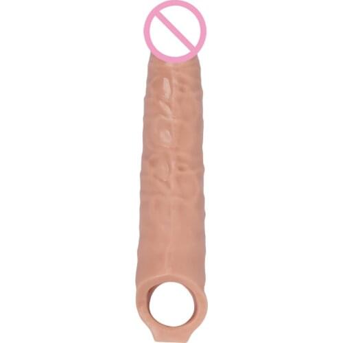 Super Huge Penis Extender Sleeve Condoms With Spikes Inside Cock Enlargement Ring Dildo For Man Sex Toys Reusable Penise Cover