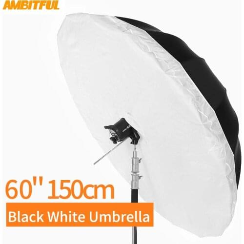 Godox 60" 150cm Black White Reflective Umbrella Studio Lighting Light Umbrella with Large Diffuser Cover