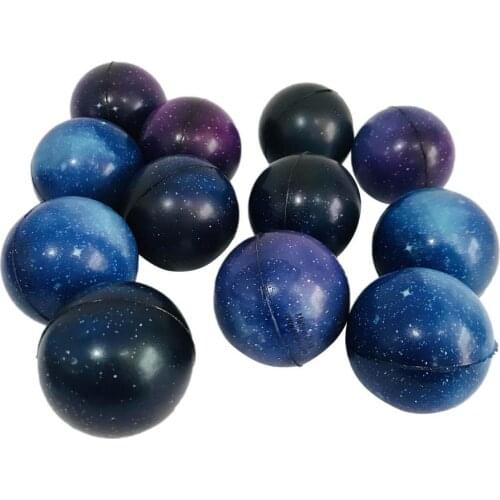 12PCS Color Printing Sponge Solid Soft Ball Decompression Early Education Toys Childrens Toy Bouncy Ball