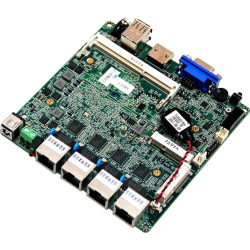 Intel baytrail J1900 fanless quad core industrial motherboard with 4 LAN Intel I211AT Gigabit Ethernet support pfsense server