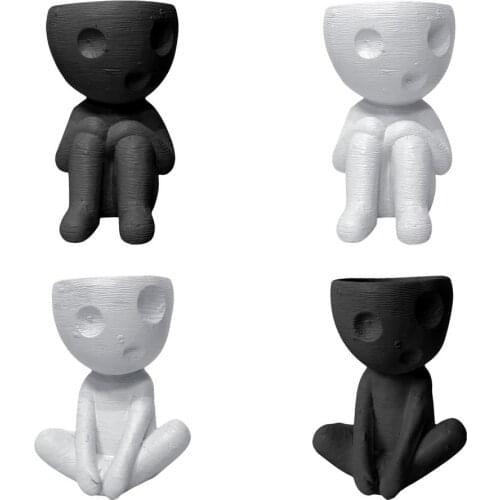 Human Shaped Art Sculpture Flower Vase Plant Pot DecorationCreative Desktop Decor For Home Living room Office