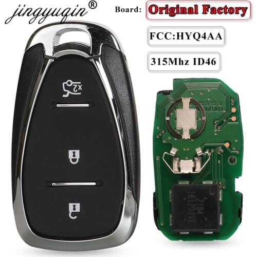 Jingyuqin O-EM HYQ4AA 315Mhz ID46 3 Button Full Smart Remote Key For Chevrolet Cruze Malibu Trax Equinox Keyless Car Styling