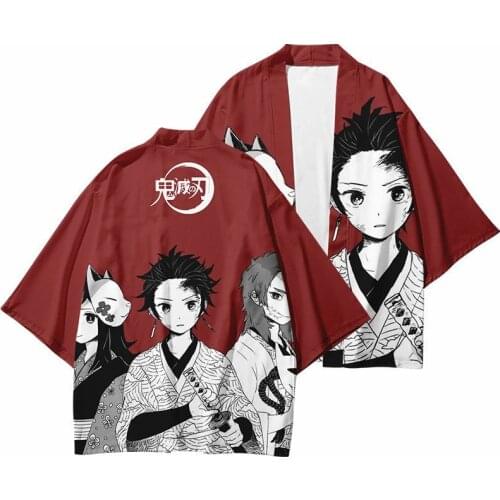 Women/Men Summer Casual Cool Streetwear Demon Slayer Kimetsu no Yaiba 3D Printing Japanese Anime Kimono Haori Yukata Cosplay