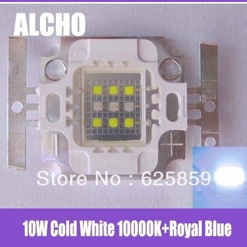 Square Actinic Hybrid 10W Cold White 10000K+Royal Blue High Power LED Light Bulb