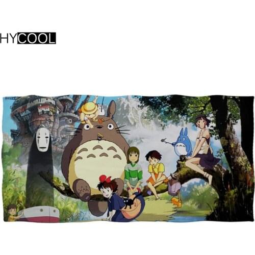 Hot Style Microfiber Quick Dry Shower Bath Towels Totoro Anime Cartoon Print Hotel Home Face Hair Towels Gym Sport Toallas