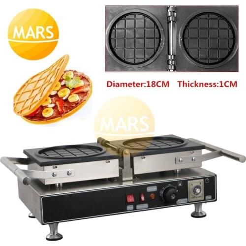Snack Machines Non Stick Rotate Waffle Maker Round Grid Shape Filled Waffle Pancake Maker Iron Machine Baker Mold