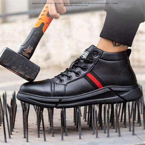 Winter Boots Men Steel Toe Cap Safety Shoes Men Plush Warm Waterproof Luxury Brand Work Boots Anti-smashin Work Shoes