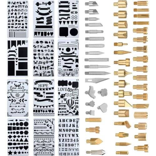 53pcs engraving head Soldering Iron Set Kit 12pcs DIY drawing template kit Adjustable Carving Tool Soldering Welding AND