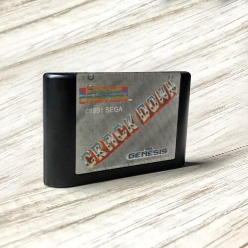 Crack Down - USA Label Flashkit MD Electroless Gold PCB Card for Sega Genesis Megadrive Video Game Console