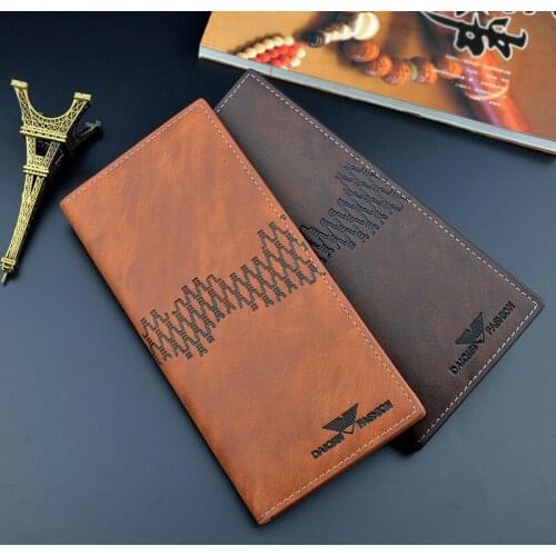 New Men Long Vertical Wallet Casual Open Soft Leather Coin Purse Multi Card Holder Male Cell Phone Bag Handbags billetera hombre