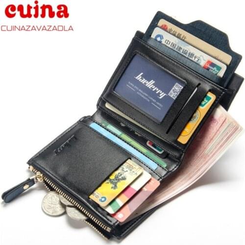 New Vintage Men Leather Wallet Short Slim Male Purses Money Credit Card Holders Men Wallet Money Bag