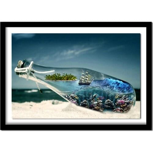 Full Square/Round Drill 5D DIY Diamond Painting "Bottle of the sea" Embroidery Cross Stitch Home Decor Gift A01329