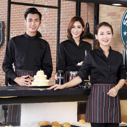 Long sleeved uniformsHotel uniform Autumn and winter Style Suit Western-style food fast food and cafe restaurant uniform