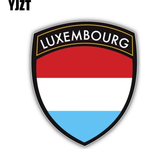 YJZT 9.4CM*11.2CM Motorcycle Decal Luxembourg Flag Car Sticker Accessories 6-1392