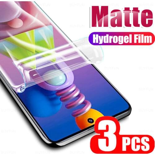 3PCS Safety Film For Samsung Galaxy M12 M21 M31 M31S M51 Matte Hydrogel Film Samsun M 31 21 Soft Frost Film Not Protective Glass