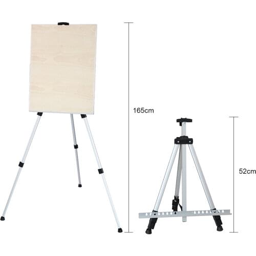 1.6m Aluminium Alloy Folding Painting Frame Easel Adjustable Tripod Display Shelf Artist Student Portable Outdoor Sketch Holder