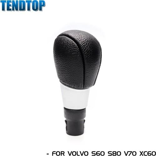 1Pcs 12MM 5 / 6 Speed For Volvo S60 V60 S80 V70 XC70 XC60 Car Gear Shift Knob Hand-Sewn Leather Manual Shift Lever Handball