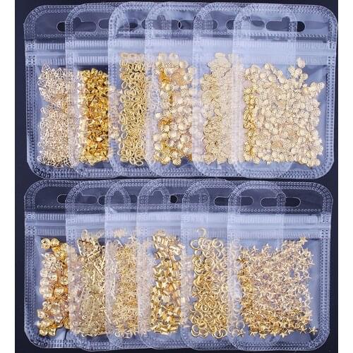 1Bag Mixed Shaped 3D DIY Hollow Metal Frame Nail Art Decorations 200pcs Gold Rivet Manicure Accessories Nail Glitter Studs JS08