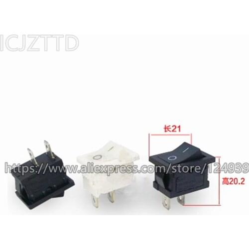 10pcs Rocker Switch 6A 250V 2Pins DIP on-off switch 2 Positions Copper pins boat rocker switch KA-11 7KA-0011 7KA-11
