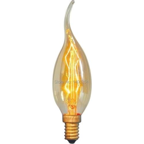 10PCS Edison Candelabra Light Bulbs, Vintage Flame Tip, Smoked Glass 40Watt E14 For Cafe Bar Club Store Shop Coffee Shop