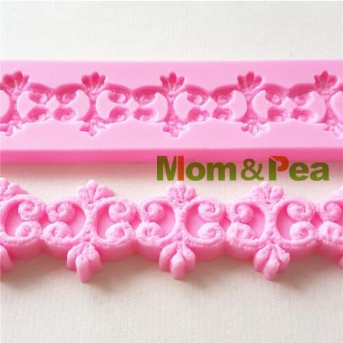 Mom&Pea 1289 Free Shipping Lace Silicone Mold Cake Decoration Fondant Cake 3D Mold Food Grade