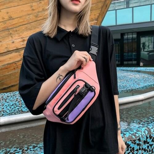 2021 Chest Bag For Women Street Trend Hip Waist Bag Unisex Nylon Phone Pouch Travel Belt Purse Fashion Female Crossbody Bags