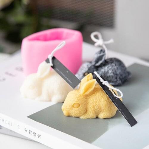 3D Cute Rabbit Pig Silicone Fondant Cake Mold DIY Plaster Candle Molds Handmade Chocolate Candy Decoration Mould Resin Crafts