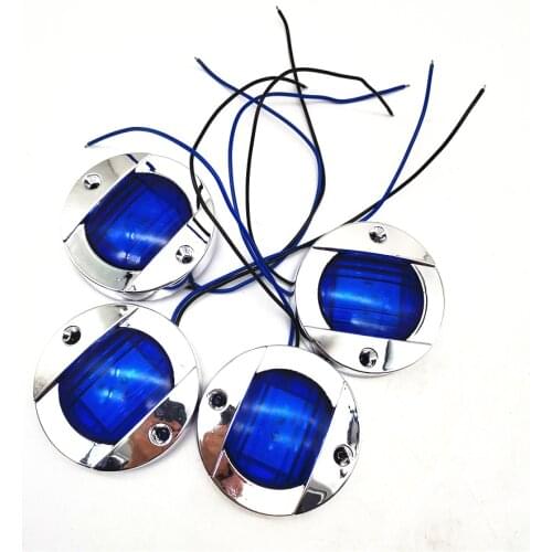 4Pcs Round Marine Boat LED Stern Lights Waterproof 3'' Diameter 6 Wide Angle