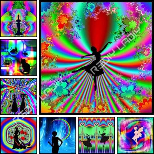 Diamond Painting Rainbow Dance Full Square/Round Drill Diamond Embroidery Rhinestones Cross Stitch Kit Diamond Mosaic Picture