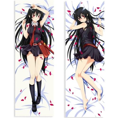 Anime Akame Ga KILL Long Pillow Case Cosplay Akame Cushion Cover Hugging Body Peach Skin Pillowcase fashion Printed Pillowcase