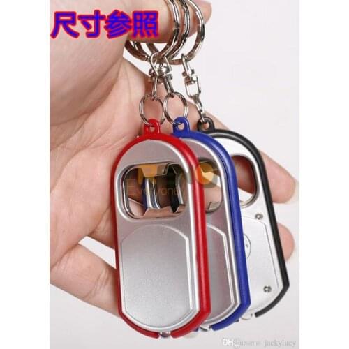 Personalized Logo Unique Favors Fashion Bottle Opener LED Light Rings Keychains Key Chain For Wedding and Promotional Gifts