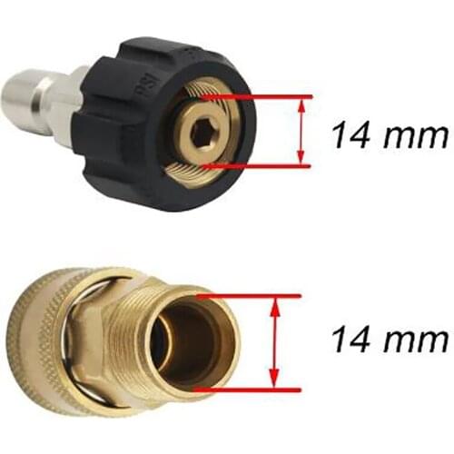 2X Pressure Washer Quick Connect Adapter Connector M22/14 to 1/4inch Coupling