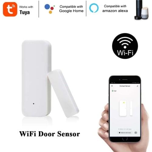 Door Sensor For Detect Itself Open Close Status Tuya Wifi Home Security System Work With Amason Alexa Google Home Not Need Hub