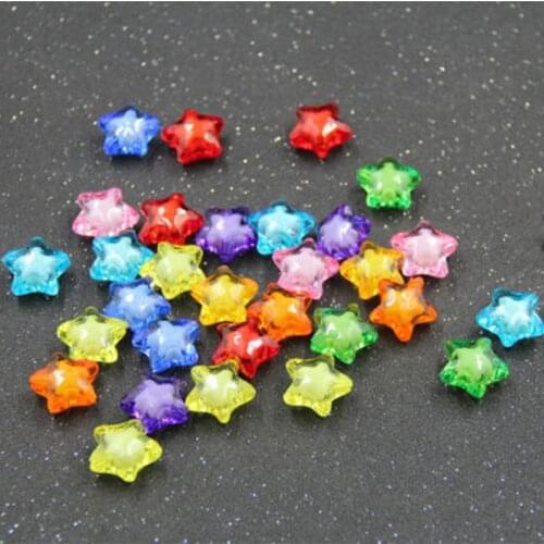 DIY 200pcs Mixed Colors Star Acrylic Beads 12mm Craft/Kids Embellish Jewelry Mak