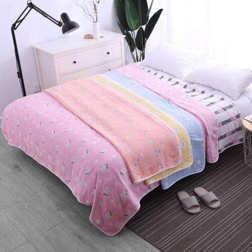 Geometric Cotton Throw Blanket for Kids Adults Lightweight Breathable Bedding Coverlet Nap Air Condition Quilt Home Decor