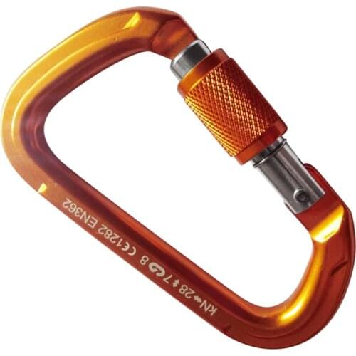 Screw Locking Carabiner, 28KN Clip Hook for Rock Climbing Outdoor Sports - Multiple Colors