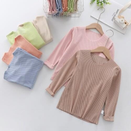 Toddler Kids Thermal Underwear Set 2020 Winter New Girls Soft Warm Striped Homewear Suit 2-10 Years Boy Childrens Pajamas Sets