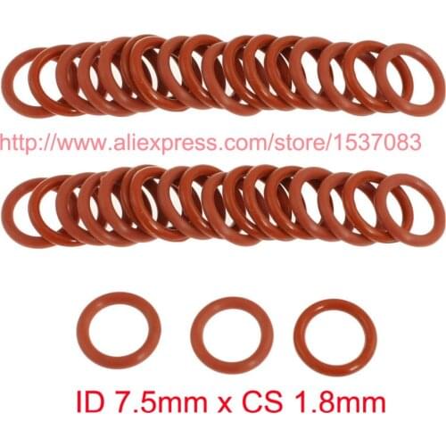 ID 7.5mm x CS 1.8mm red silicone rubber o ring oring o-ring seal to car