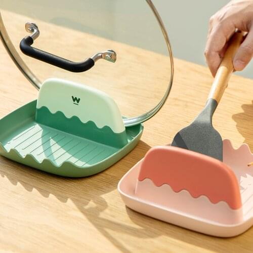 Kitchen Gadgets Spoon Holder Spatula Ladle Shelf Spoon Rest Pot Lid Holder Rack Cover Strainer Pad Stand Organizer