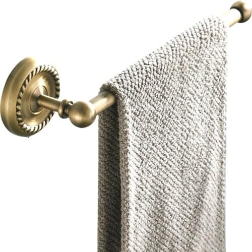 Leyden Classical Pattern Short Towel Ring Antique Brass,Bath Towel Holder Round Base Wall Mount Space Saving