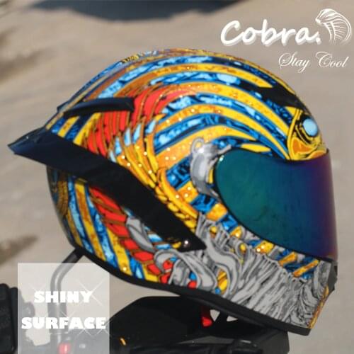 Cobra Full Face Motorcycle Helmet Motocross Racing With Rainbow Visor Helmet Casco De Moto Capacete DOT approved Kask