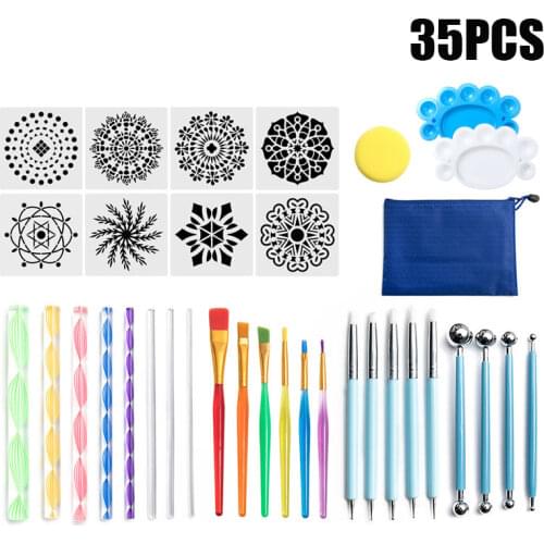 New Mandala Dotting Tools Set For Painting Rocks Pottery Portable Multifunction Embossing Dot Kit Tool Set Handwork Decoration