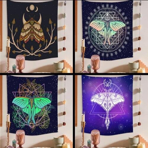 Butterfly Tapestry Wall Hanging Witchcraft Tapestry Hippie Dormitory Decoration Psychedelic Wall Tapestry Mandala Tapestry