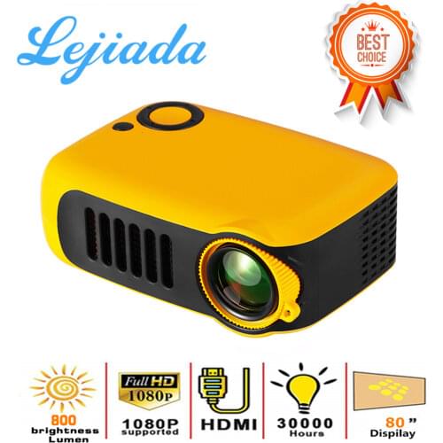 LEJIADA New A2000 Mini Projector 320x240 Pixels 800 Lumens Portable LED Home Multimedia Video Player Built-in Speaker