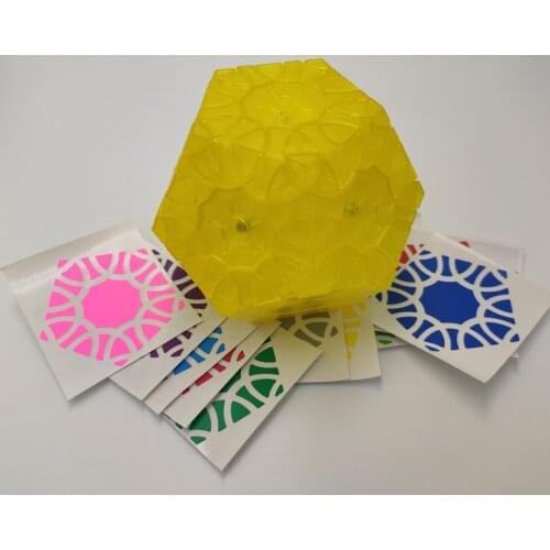 VeryPuzzle Clover Dodecahedron Transparent Yellow Cubo Magico Toy Cube Twist Puzzle Toy for Children Very Puzzle