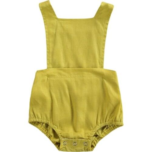 Pudcoco 0-12M Romper Baby Boys Girls Sleeveless Overalls Loose Button Up Infant Newborn Kids Leotard Jumpsuit